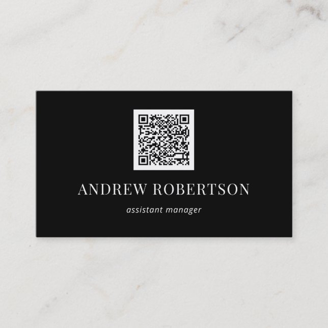 Carte De Visite Code QR professionnel minimal (Devant)