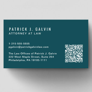 Carte De Visite Code QR professionnel minimal vert