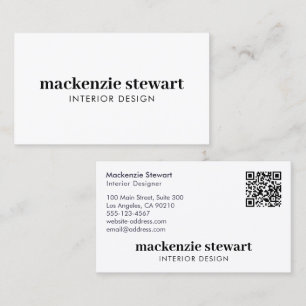 Carte De Visite Code QR professionnel moderne Bold