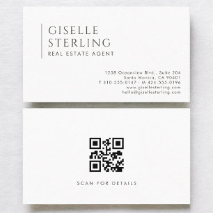 Carte De Visite Code QR professionnel moderne d'agent immobilier