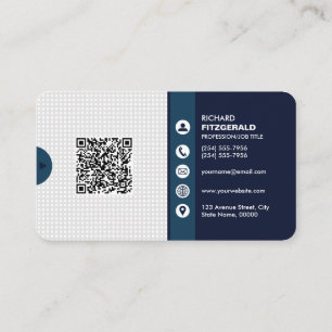 Carte De Visite Code QR professionnel moderne personnalisé Bu per