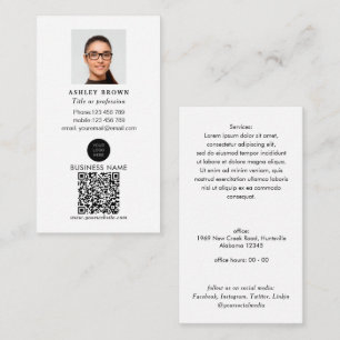 Carte De Visite Code QR professionnel Photo immobilière simple