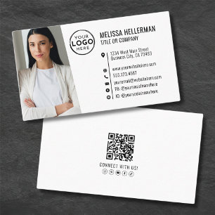 Carte De Visite Code QR Professionnel Photo Votre Logo
