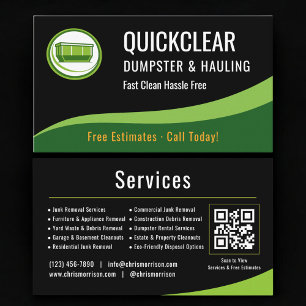 Carte De Visite Code QR professionnel pour entreprise de location