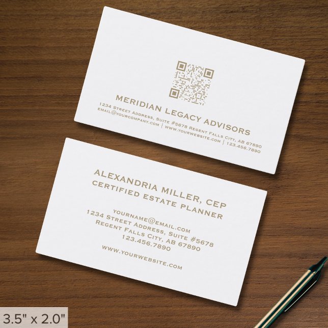 Carte De Visite Code QR professionnel simple (Créateur téléchargé)