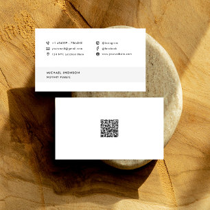 Carte De Visite Code Qr public minimaliste Icône médias sociaux