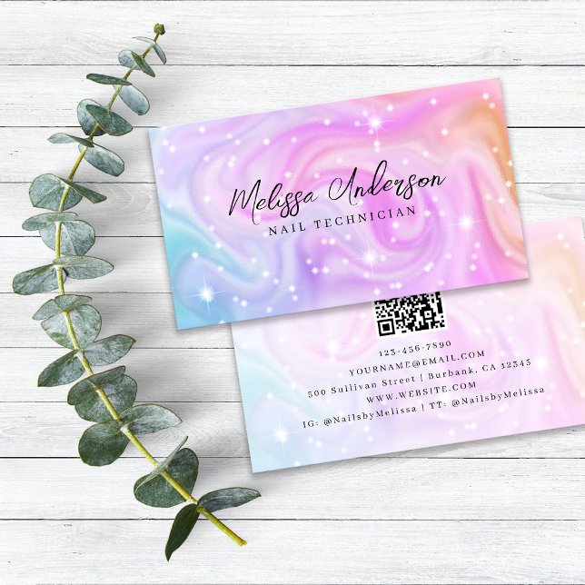 Carte De Visite Code QR rose Luxe (Créateur téléchargé)