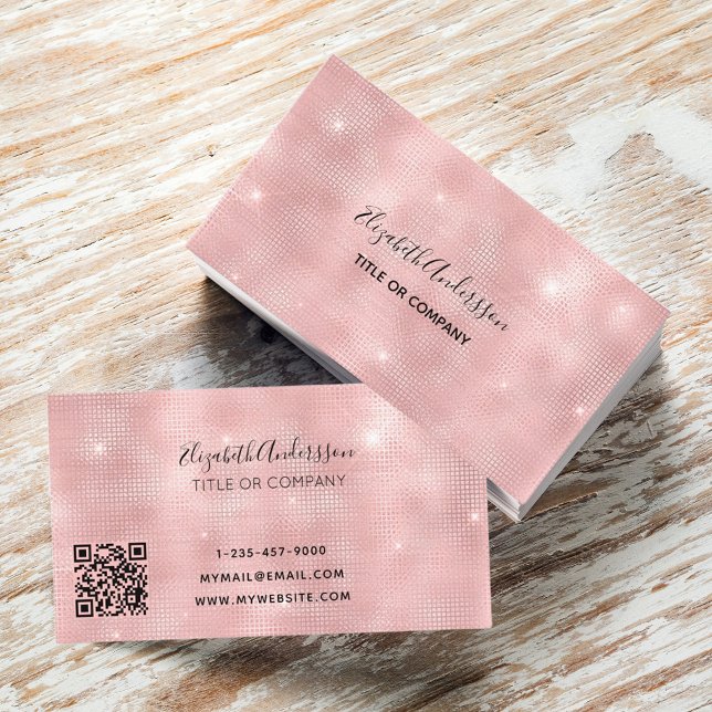 Carte De Visite Code qr rose vif (Créateur téléchargé)