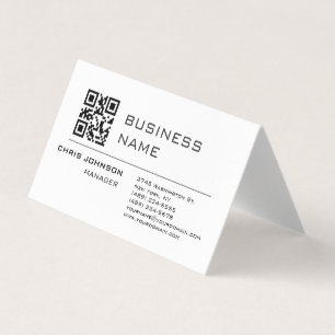Carte De Visite Code QR scannable sur Front moderne Plaque simple