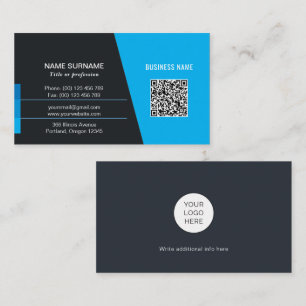 Carte De Visite Code QR scanné moderne personnel ou entreprise
