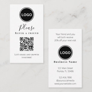 Carte De Visite Code QR S'il vous plaît référer un ami