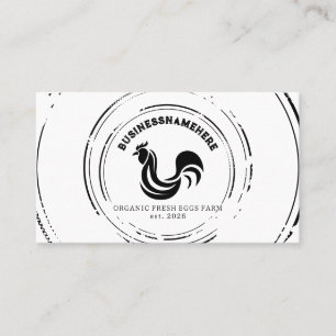 Carte De Visite Code QR simple de poulet blanc noir