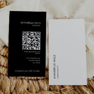 Carte De Visite Code Qr simple et minimaliste vertical consultant