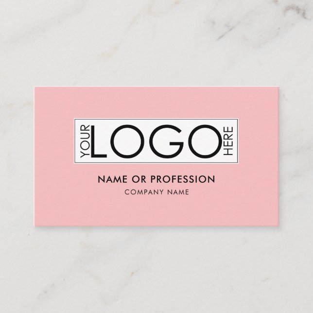 Carte De Visite Code QR Simple Minimal Rose Moderne Logo d'entrepr (Devant)