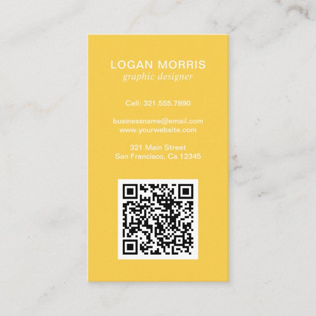 Carte De Visite Code QR simple moderne (Devant)