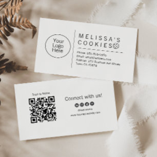 Carte De Visite Code QR simple pour boulangerie prêt à l'emploi