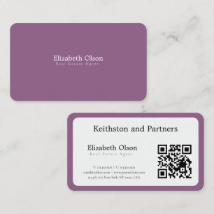 Carte De Visite Code QR simple promotionnel d'agent immobilier mod
