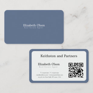Carte De Visite Code QR simple promotionnel pour agent immobilier 
