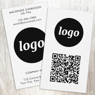 Carte De Visite Code QR simple texte de logo Format vertical