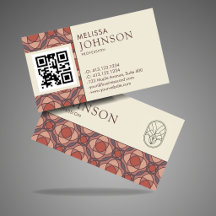 Code QR Terracotta Geometric Wellness