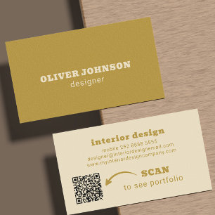 Carte De Visite Code QR typographie moderne minimaliste grasse mou