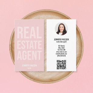 Carte De Visite Code QR unique Professional Real Estate Realtor