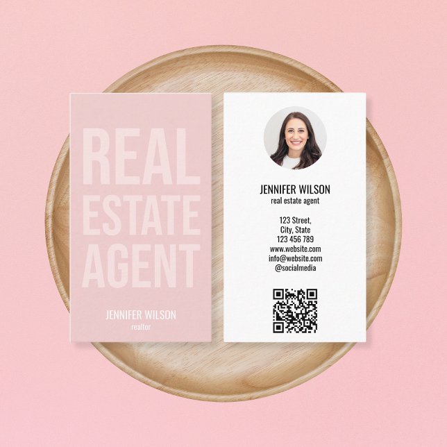 Carte De Visite Code QR unique Professional Real Estate Realtor (Créateur téléchargé)