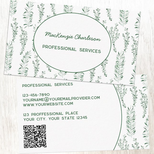 Carte De Visite Code QR vert moderne (Créateur téléchargé)