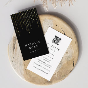 Carte De Visite Code QR vertical Gold Marquee