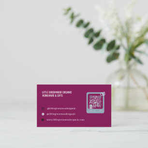 Carte de visite Code QR    Violet minimaliste mode
