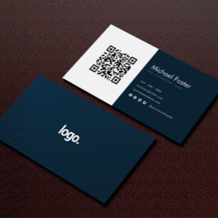 Carte De Visite Code Qrcode scannable blanc du PDG de la Marine mo