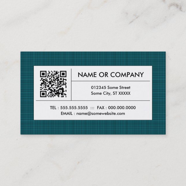 Carte De Visite code turquoise du plaid QR (Devant)