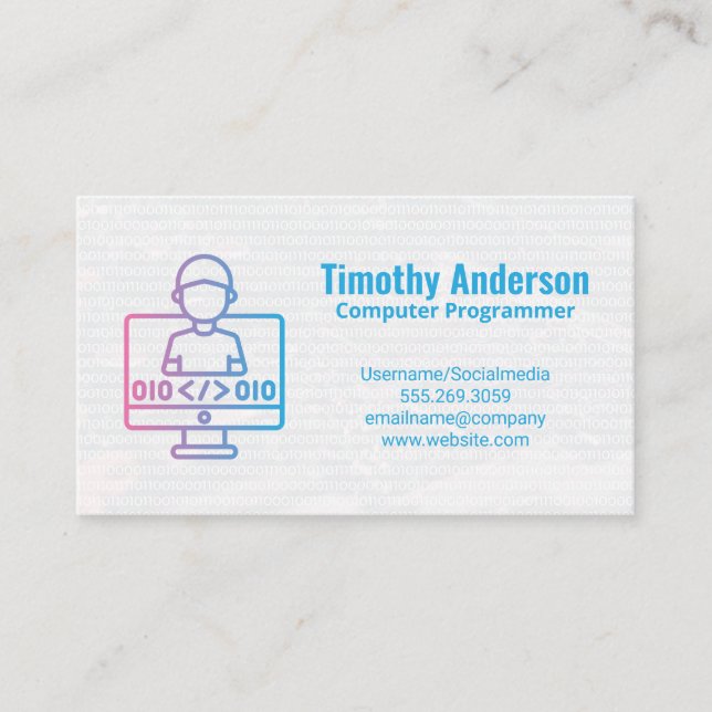 Carte De Visite Coding | Software Engineer (Devant)