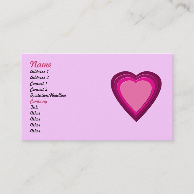 Carte De Visite Coeur 5 (Devant)