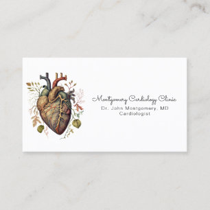 Carte De Visite Coeur anatomique Docteur en Cardiologie Médicale