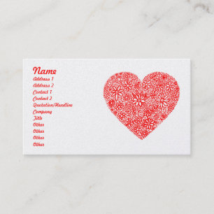 Carte De Visite Coeur assemblé - or