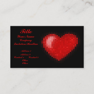 Carte De Visite Coeur carrelé de mosaïque (rouge lumineux)
