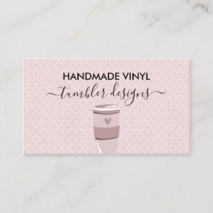 Carte De Visite Coeur de boue rose Pois Vinyl Tumbler