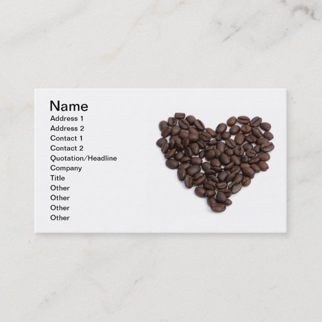 Carte De Visite Cœur de café (Devant)