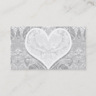 Carte De Visite Coeur de dentelle Ajouter un texte