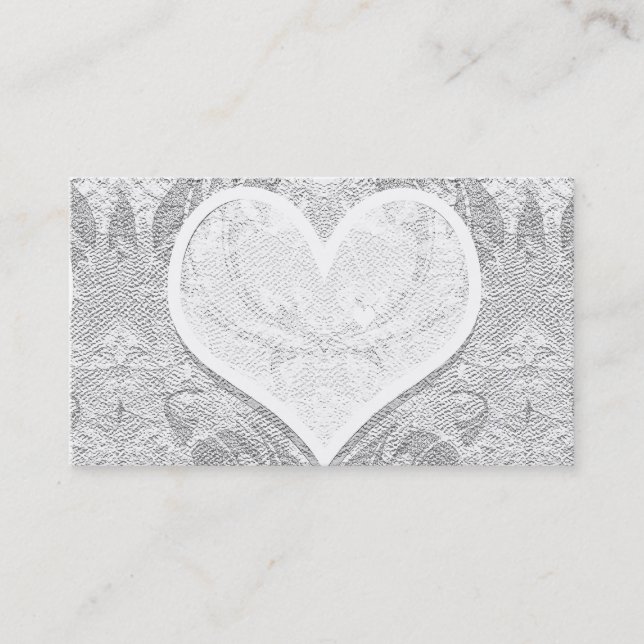 Carte De Visite Coeur de dentelle Ajouter un texte (Devant)