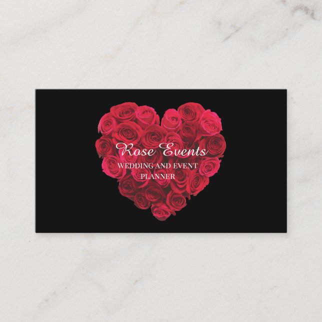 Carte De Visite Coeur de la Rose rouge (Devant)
