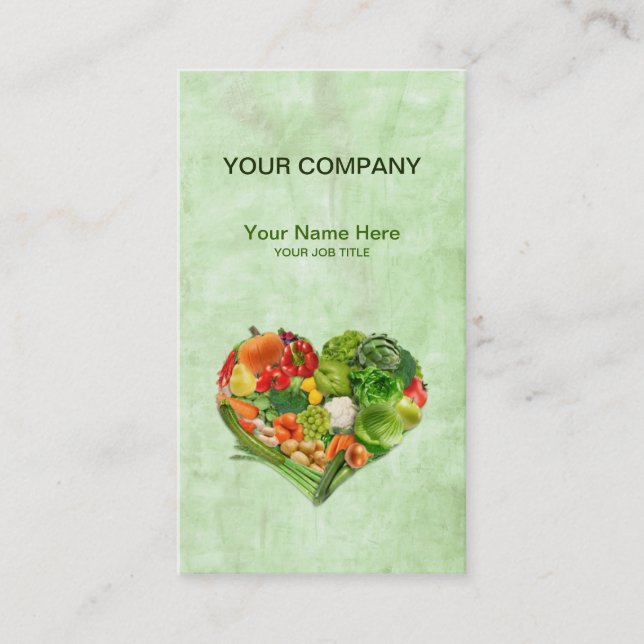 Carte De Visite Coeur de légumes fruits - arrière - plan de (Devant)
