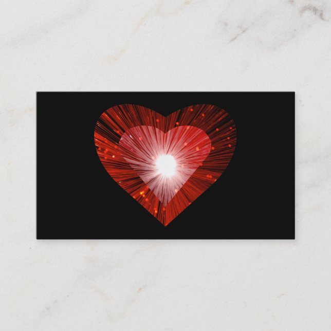 Carte de visite "coeur" de Red Heart noir (Devant)