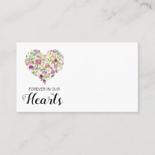 Carte De Visite Coeur des fleurs funéraires   Message du fleuriste
