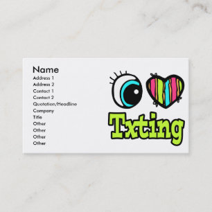 Carte De Visite Coeur des yeux brillants J'aime le texte
