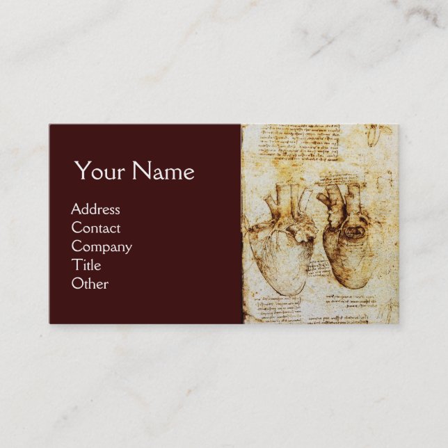 Carte De Visite Coeur Et Ses Vaisseaux Sanguins, Monogramme Cardio (Devant)