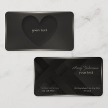 Coeur noir mat enfoncé sur l'élégance de surface