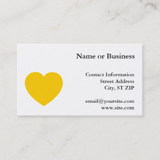 Carte De Visite Coeur or jaune