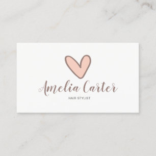 Carte De Visite Coeur or rose coeur mignon salon styliste spa maqu